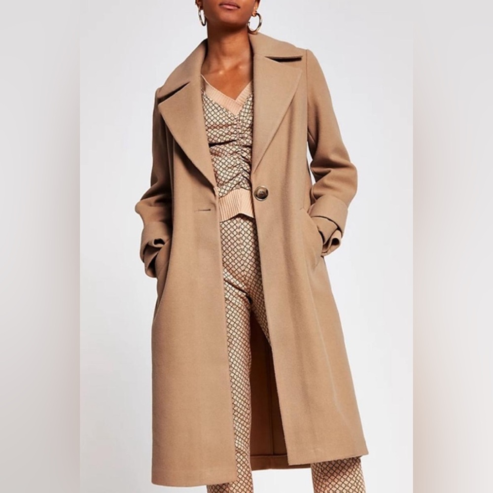 River Island Camel Coat (10 which is a S/M)